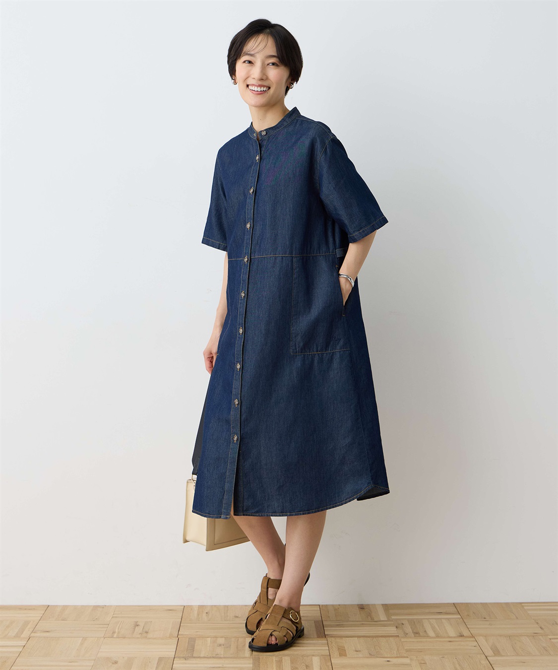 冷感】テンセルデニムワンピース DECOY｜クロスプラス公式通販サイト