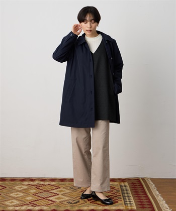 ライナー付きステンカラーコート【はっ水・ハンドウォッシャブル・花粉
