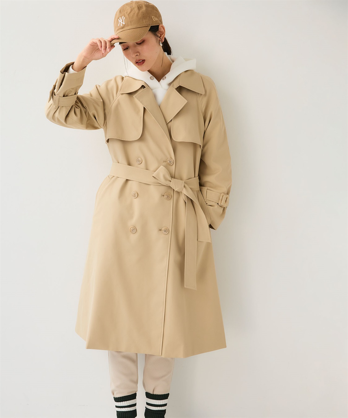 撥水》アクティかる ストレッチツイルトレンチコート【CF/クロス