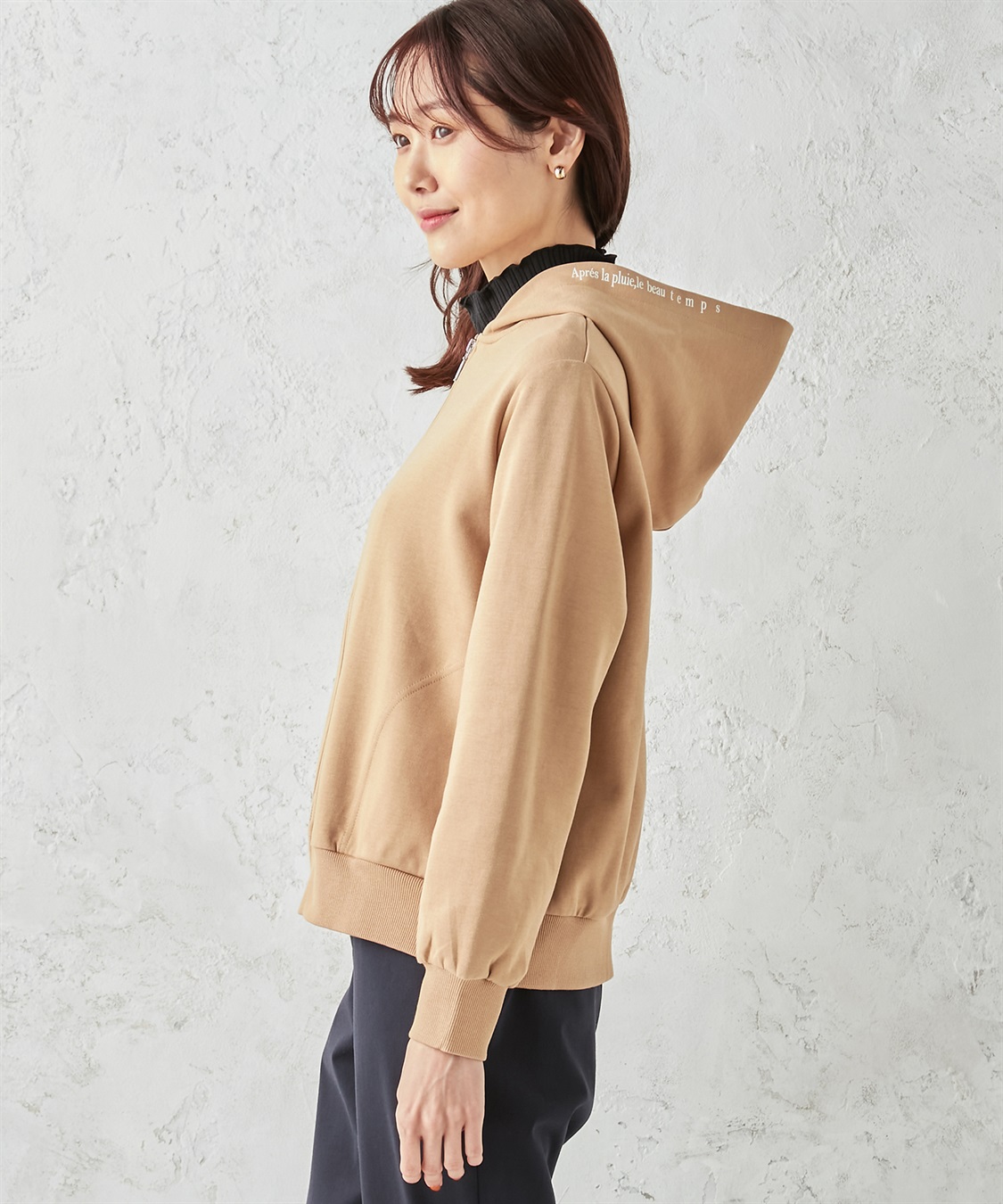 フードプリントジップパーカー Petit Honfleur｜クロスプラス公式通販