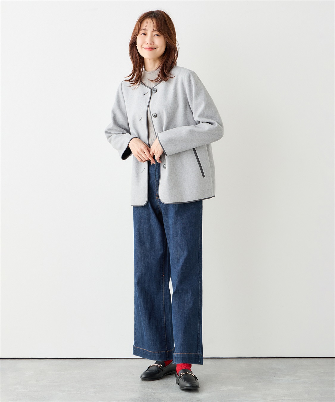 フェイクウールジャケット Petit Honfleur｜クロスプラス公式通販サイト