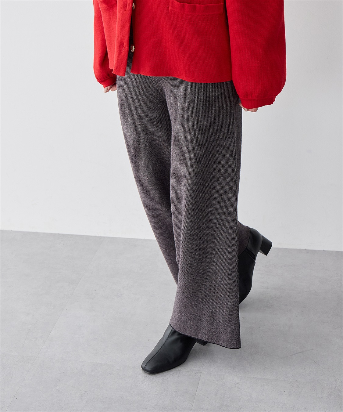 anyfee/大きいサイズ】選べる2typeジャガートニットパンツ anyfee