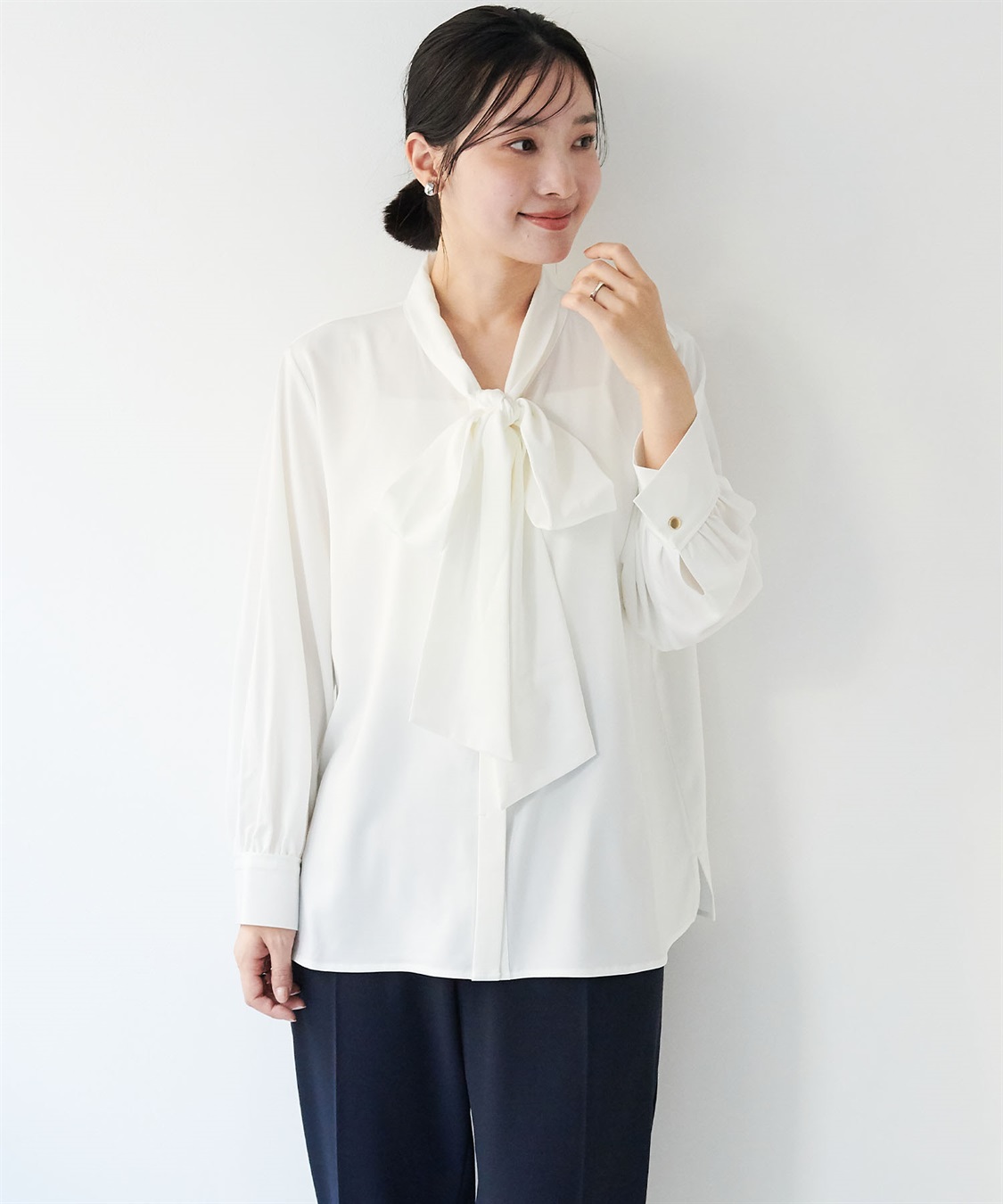 anyfee/大きいサイズ】BIGボウタイブラウス《セレモニー/オケージョン