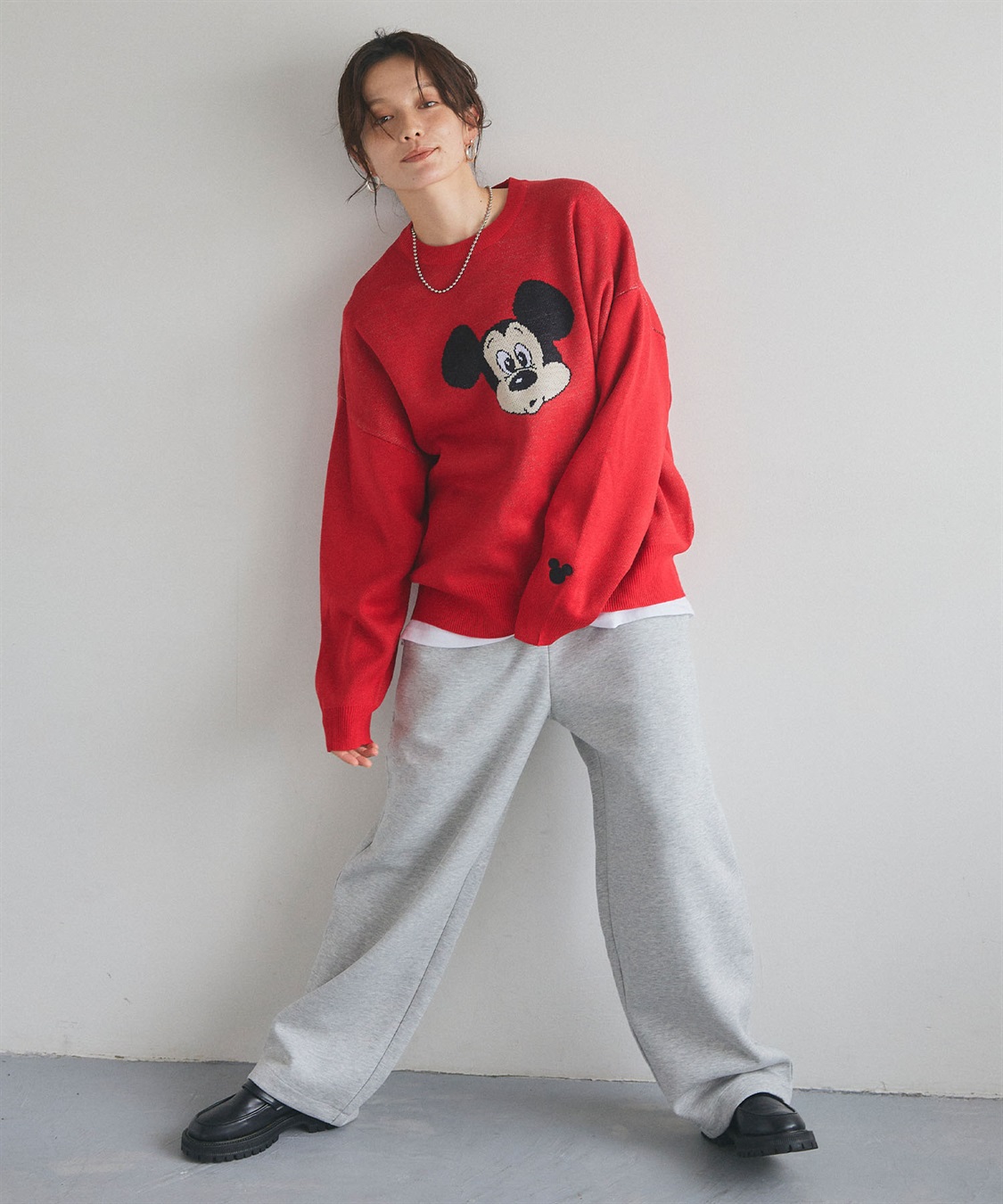 Disney/ディズニー】Mickey Mouse/ミッキーマウス/ジャガードニット