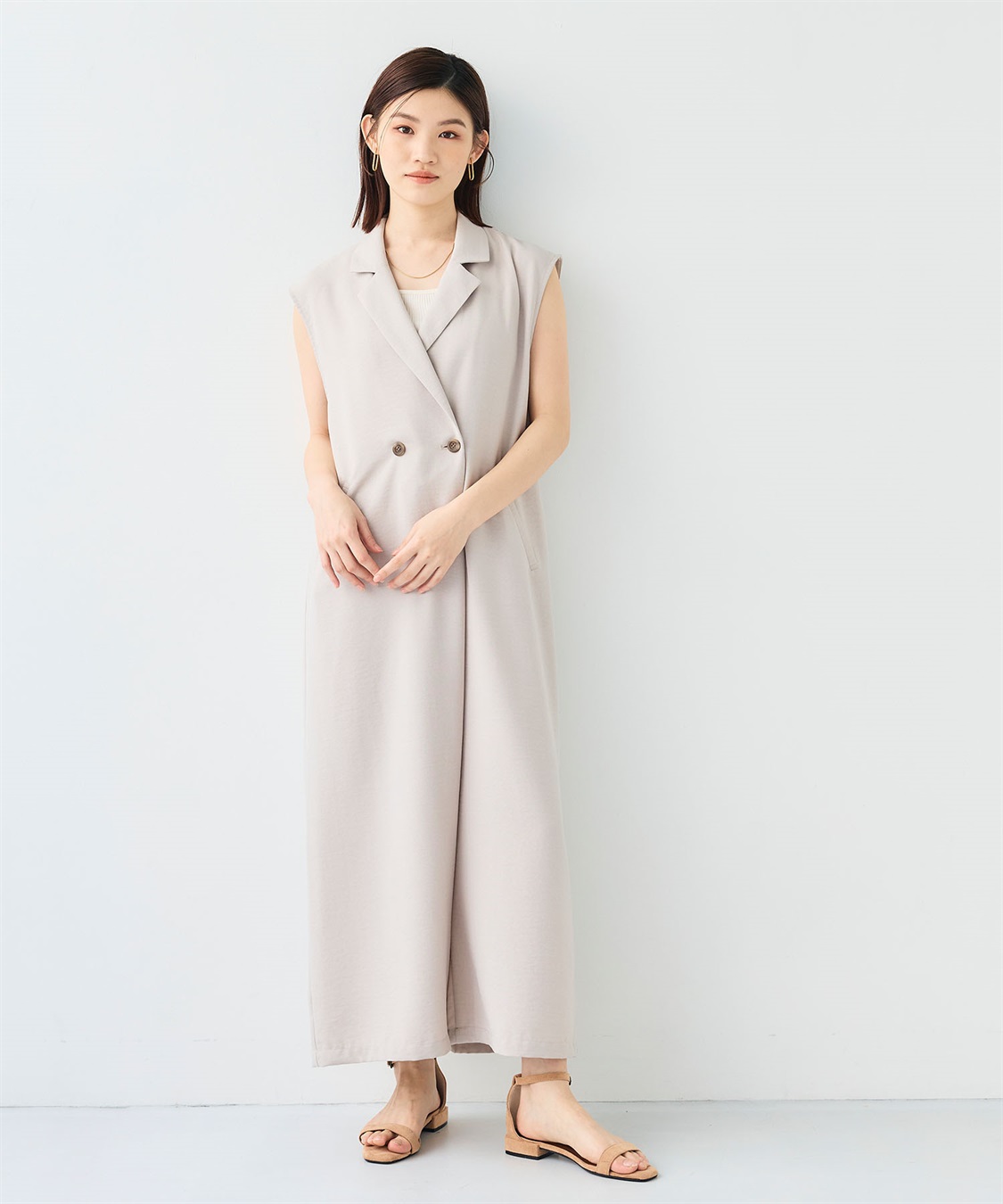 シワになりにくい》サマナチュラ リネンライクテーラードジャンプ