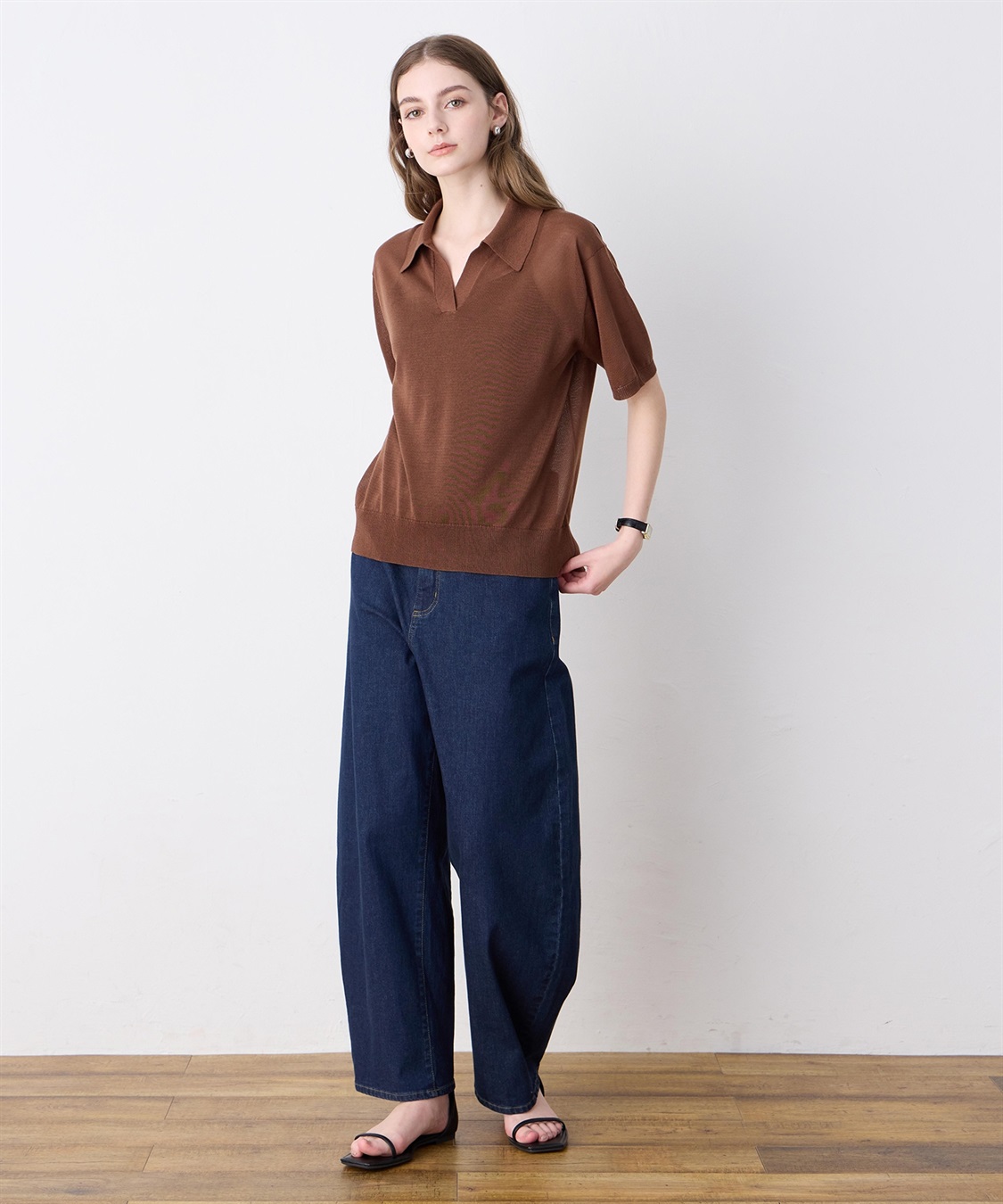 襟付きシアーニットプルオーバー LE SOUK HOLIDAY｜クロスプラス公式