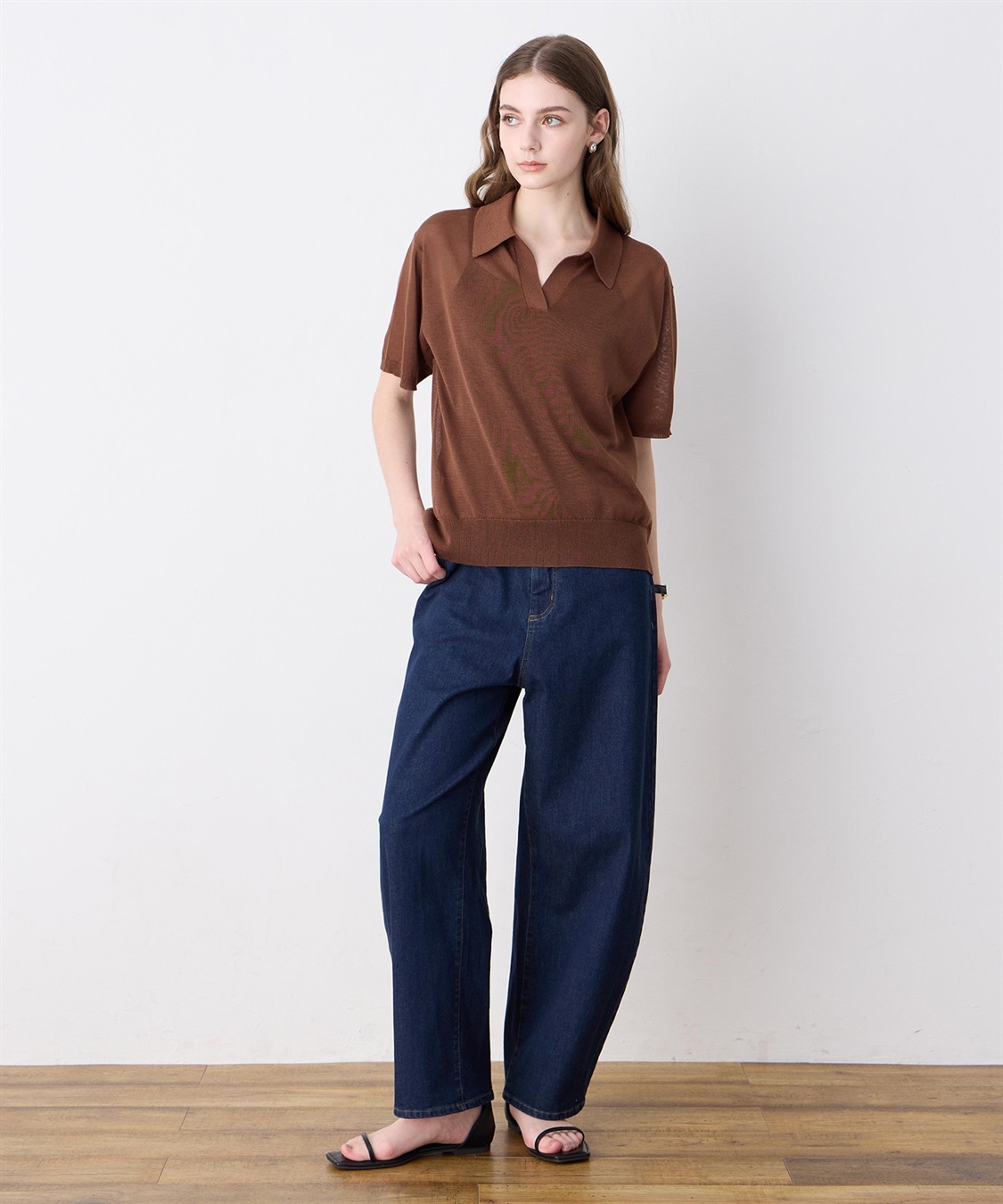 襟付きシアーニットプルオーバー LE SOUK HOLIDAY｜クロスプラス公式