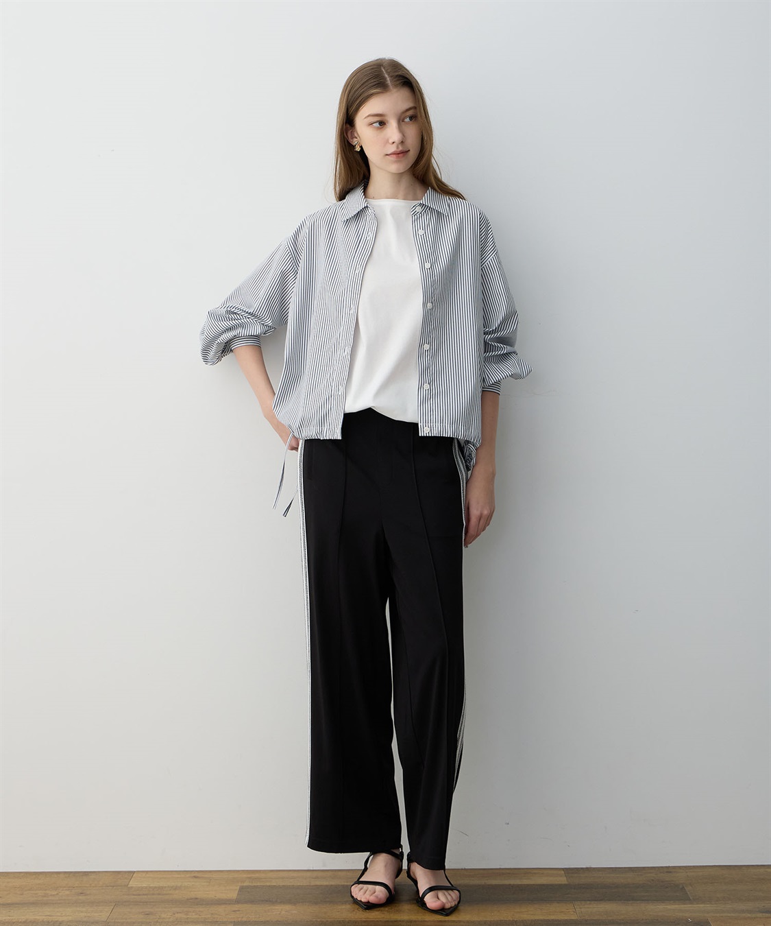 ドロストストライプシャツ LE SOUK HOLIDAY｜クロスプラス公式通販サイト