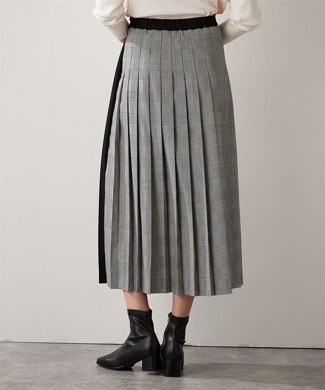 チェック切り替えプリーツスカート LE SOUK HOLIDAY｜クロスプラス公式