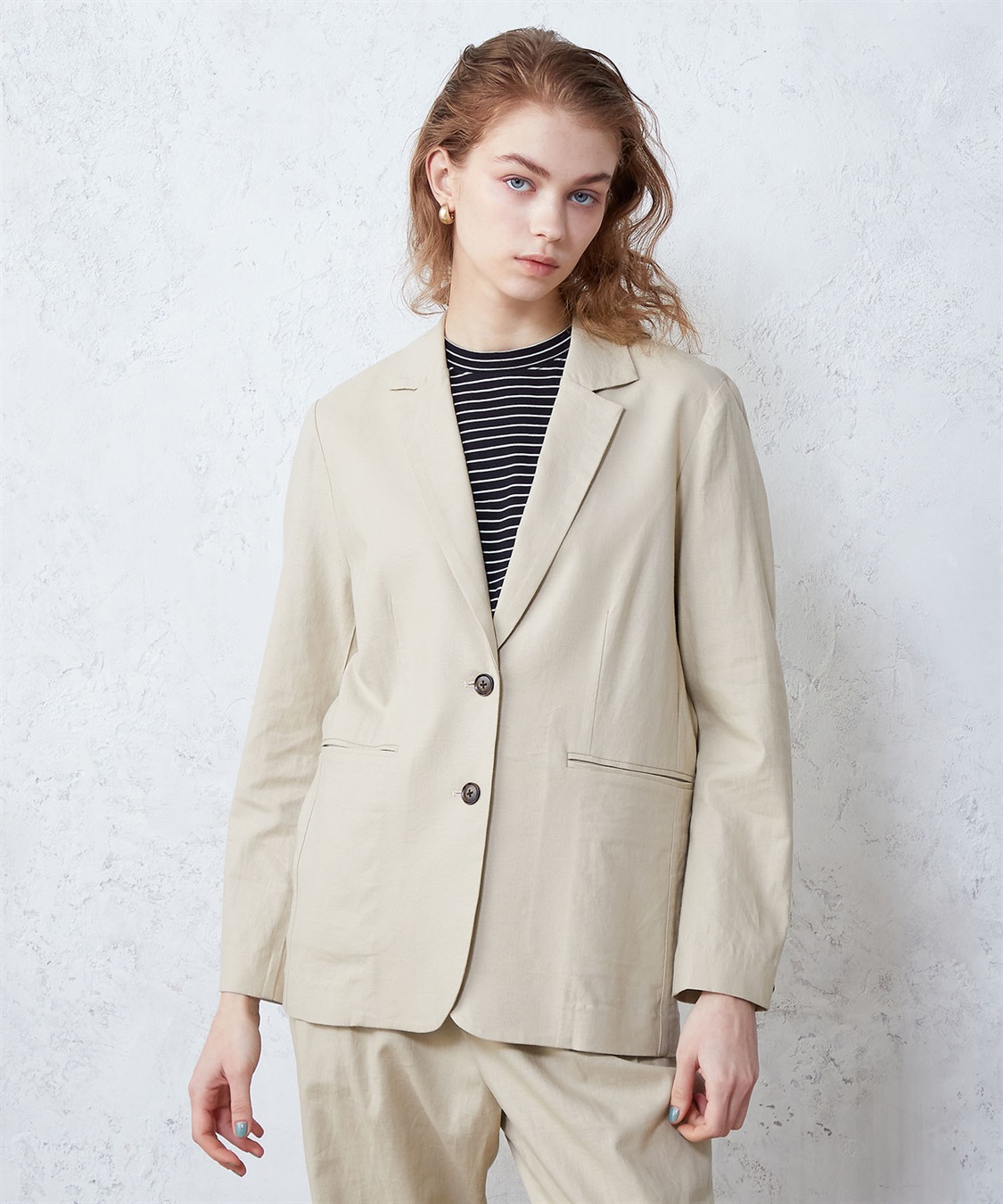 リネンブレンドストレッチジャケット LE SOUK HOLIDAY｜クロスプラス