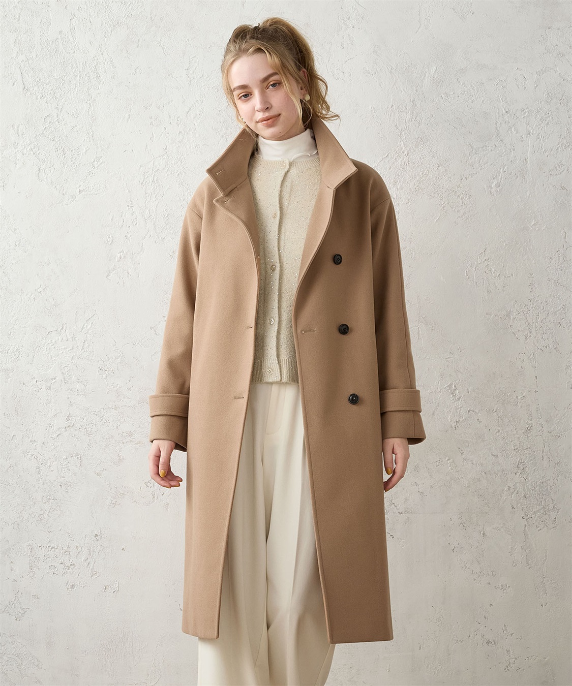 スタンドカラーロングコート LE SOUK HOLIDAY｜クロスプラス公式通販サイト