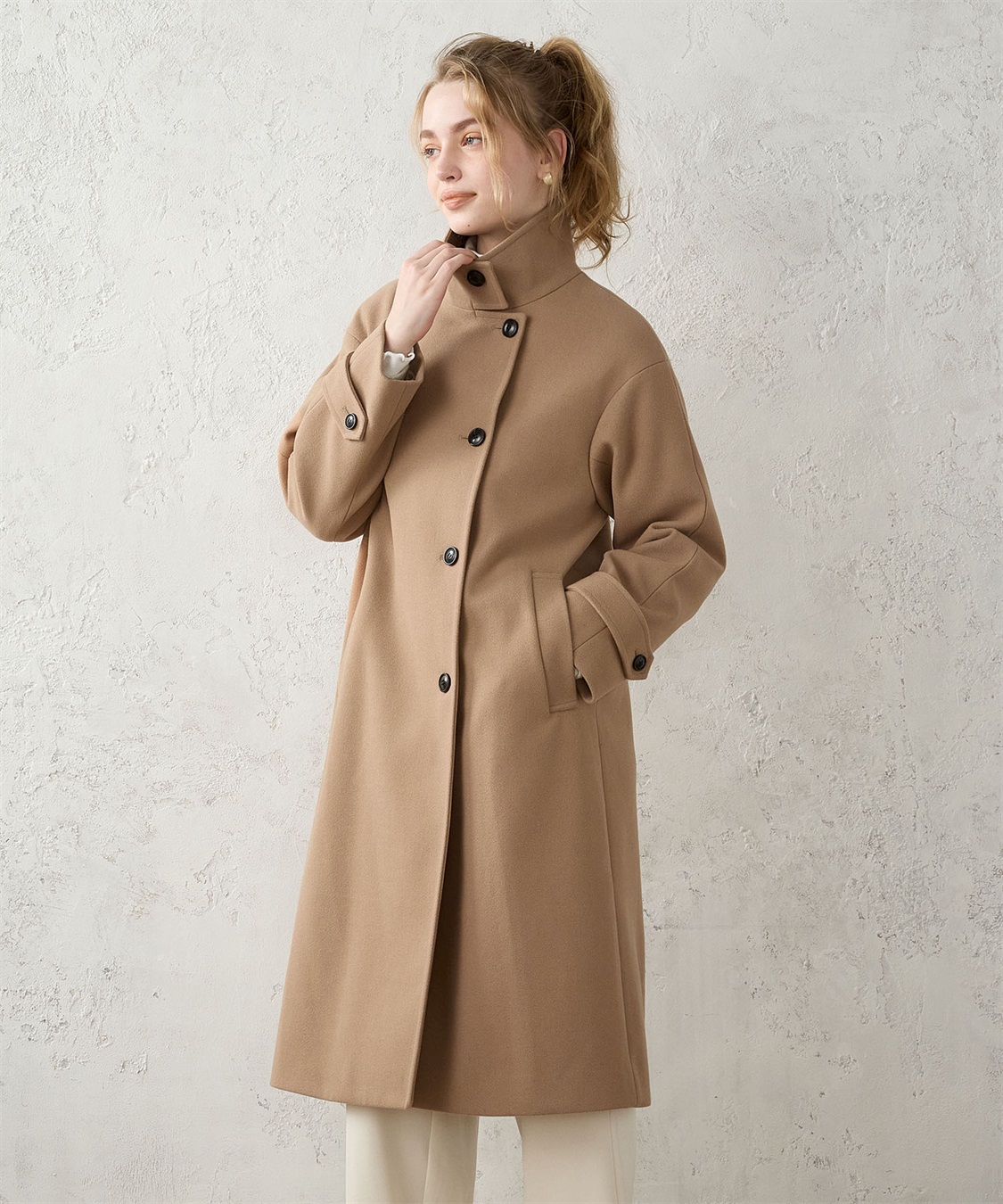 スタンドカラーロングコート LE SOUK HOLIDAY｜クロスプラス公式通販サイト