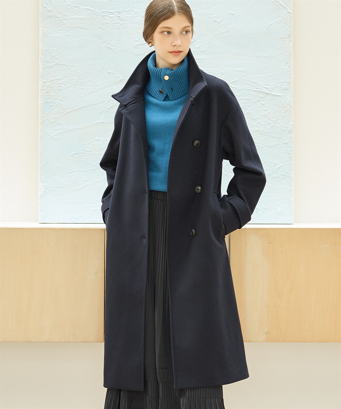 スタンドカラーロングコート LE SOUK HOLIDAY｜クロスプラス公式通販サイト