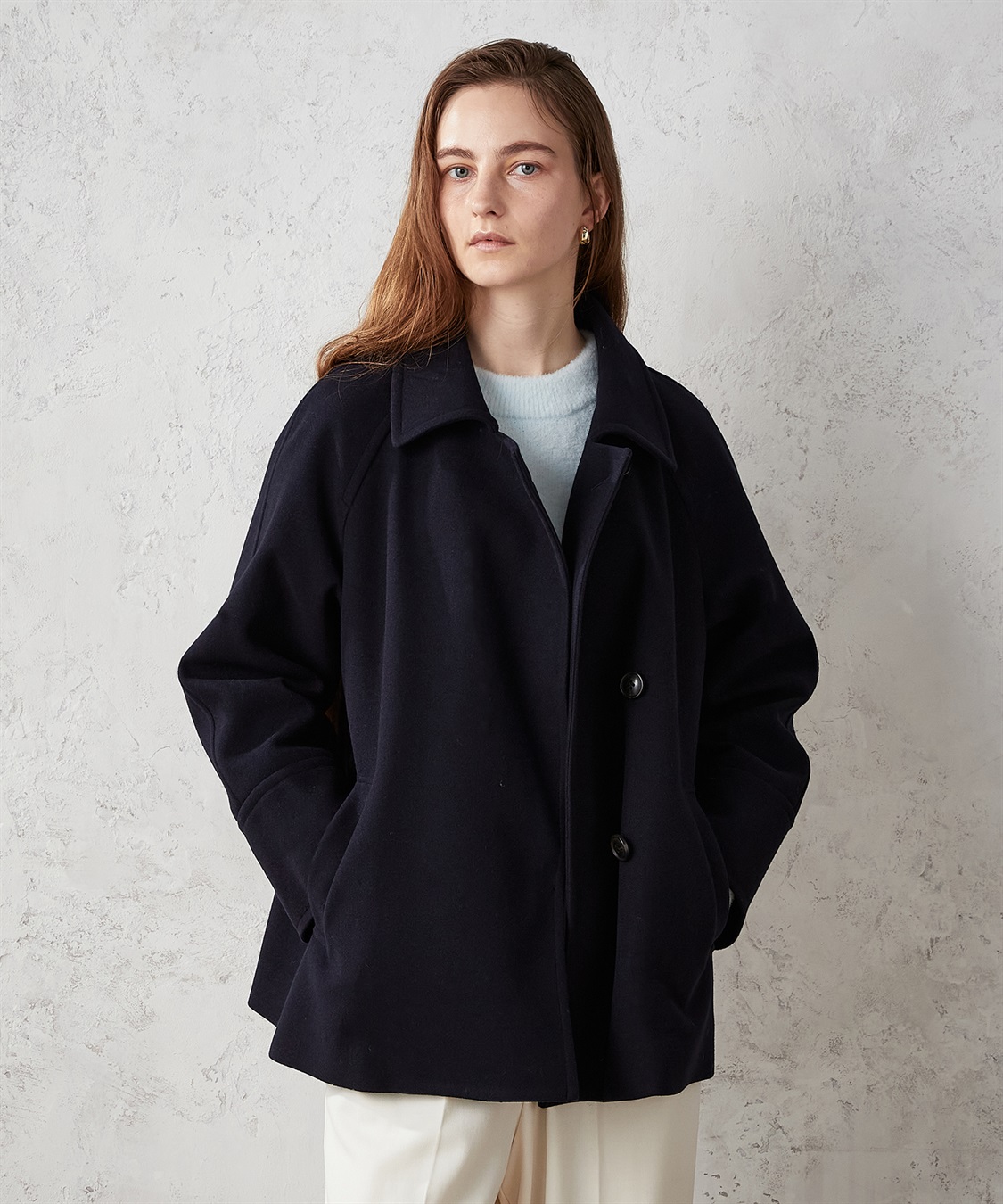 ステンカラー ショートコート LE SOUK HOLIDAY｜クロスプラス公式通販