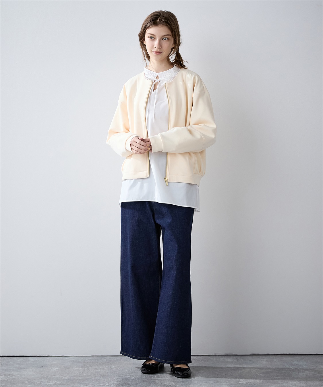 ノーカラージップブルゾン LE SOUK HOLIDAY｜クロスプラス公式通販サイト