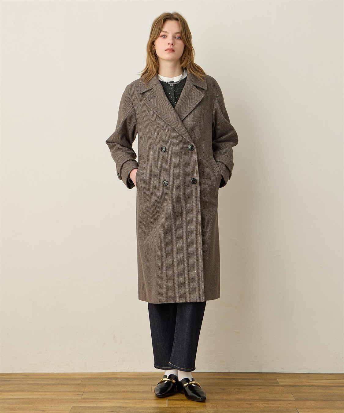 ダブルチェスターロングコート LE SOUK HOLIDAY｜クロスプラス公式通販
