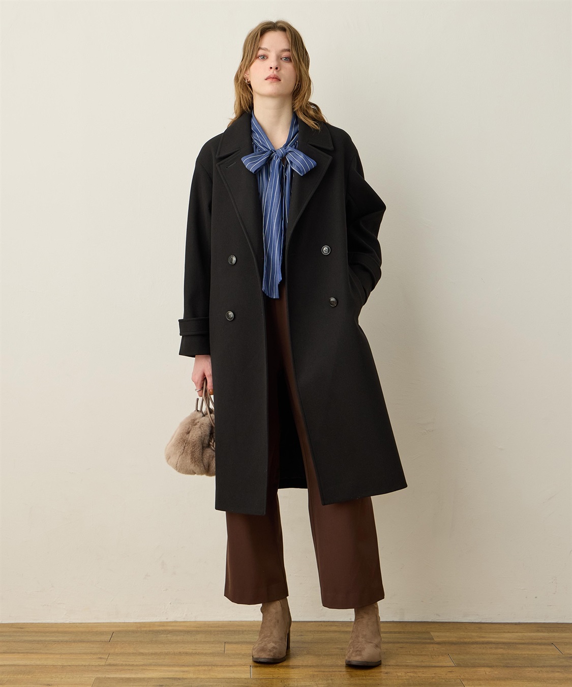 ダブルチェスターロングコート LE SOUK HOLIDAY｜クロスプラス公式通販