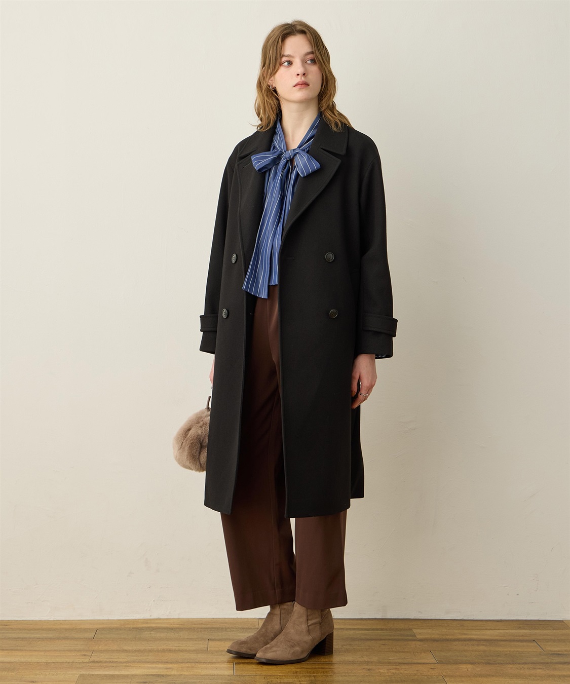 ダブルチェスターロングコート LE SOUK HOLIDAY｜クロスプラス公式通販