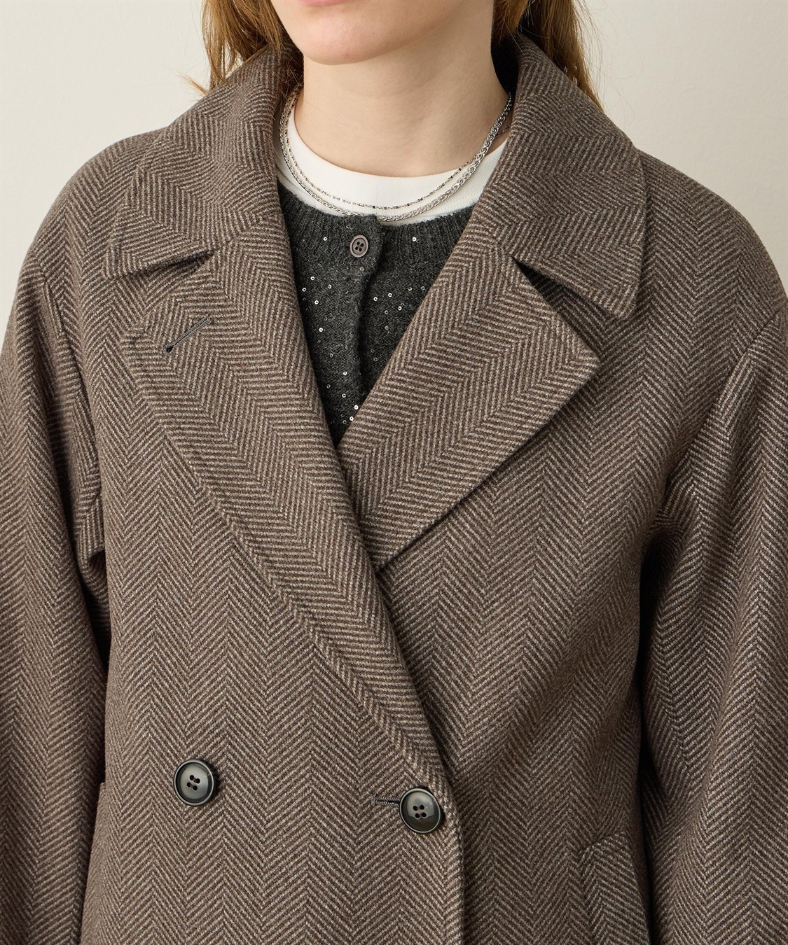 ダブルチェスターロングコート LE SOUK HOLIDAY｜クロスプラス公式通販