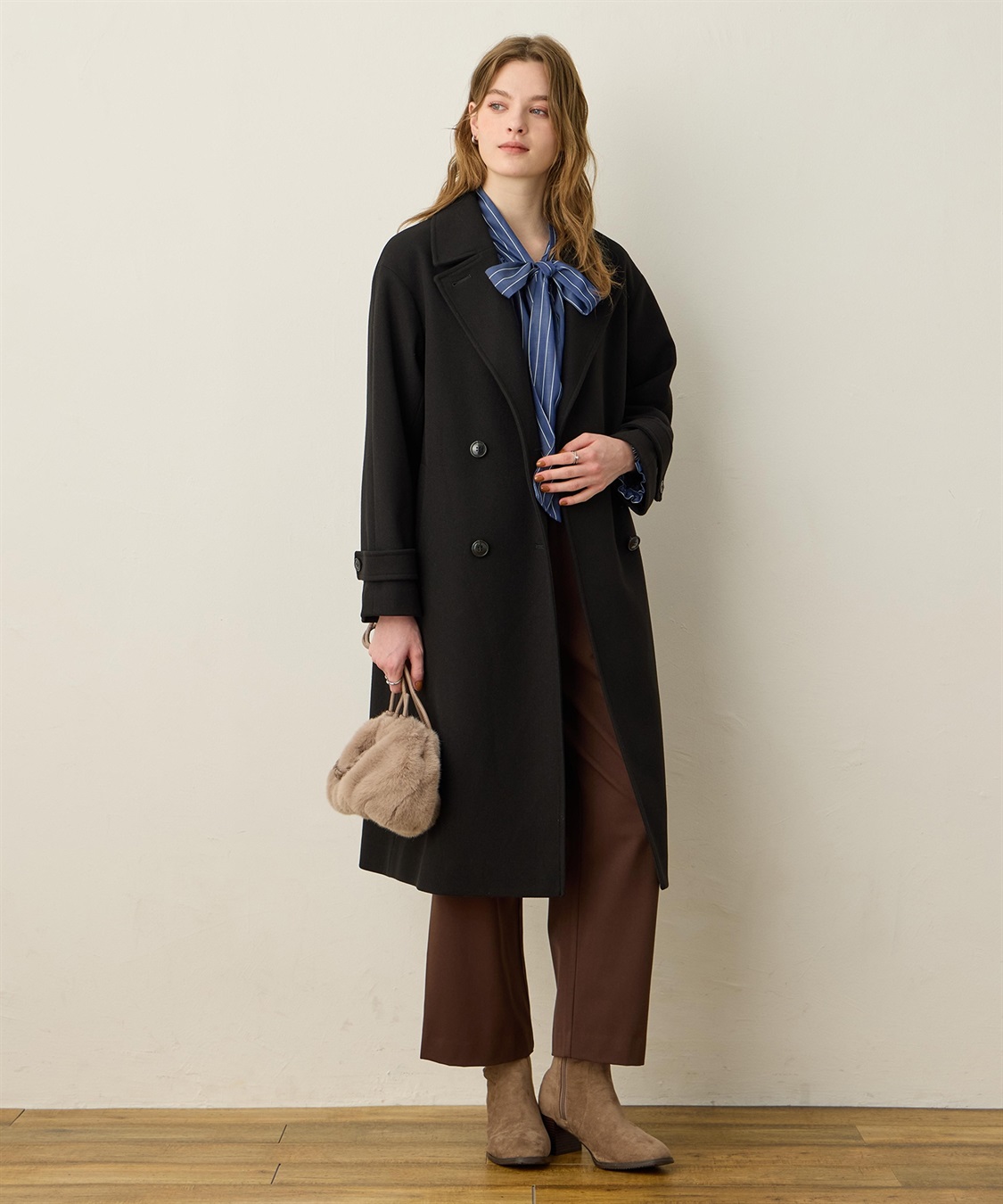 ダブルチェスターロングコート LE SOUK HOLIDAY｜クロスプラス公式通販