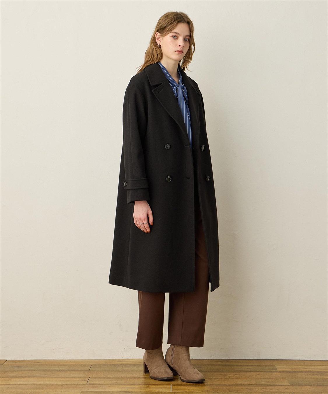 ダブルチェスターロングコート LE SOUK HOLIDAY｜クロスプラス公式通販