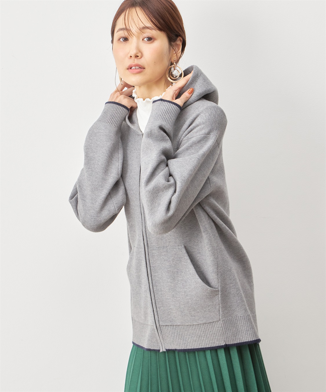 ジップニットパーカー Petit Honfleur｜クロスプラス公式通販サイト