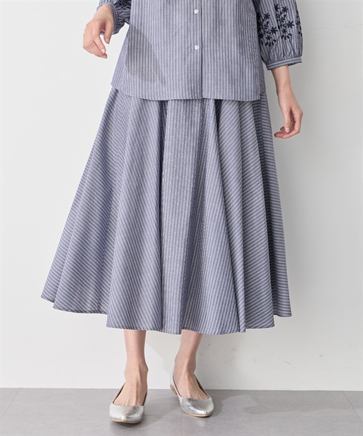 ストライプフレアスカート Petit Honfleur｜クロスプラス公式通販サイト