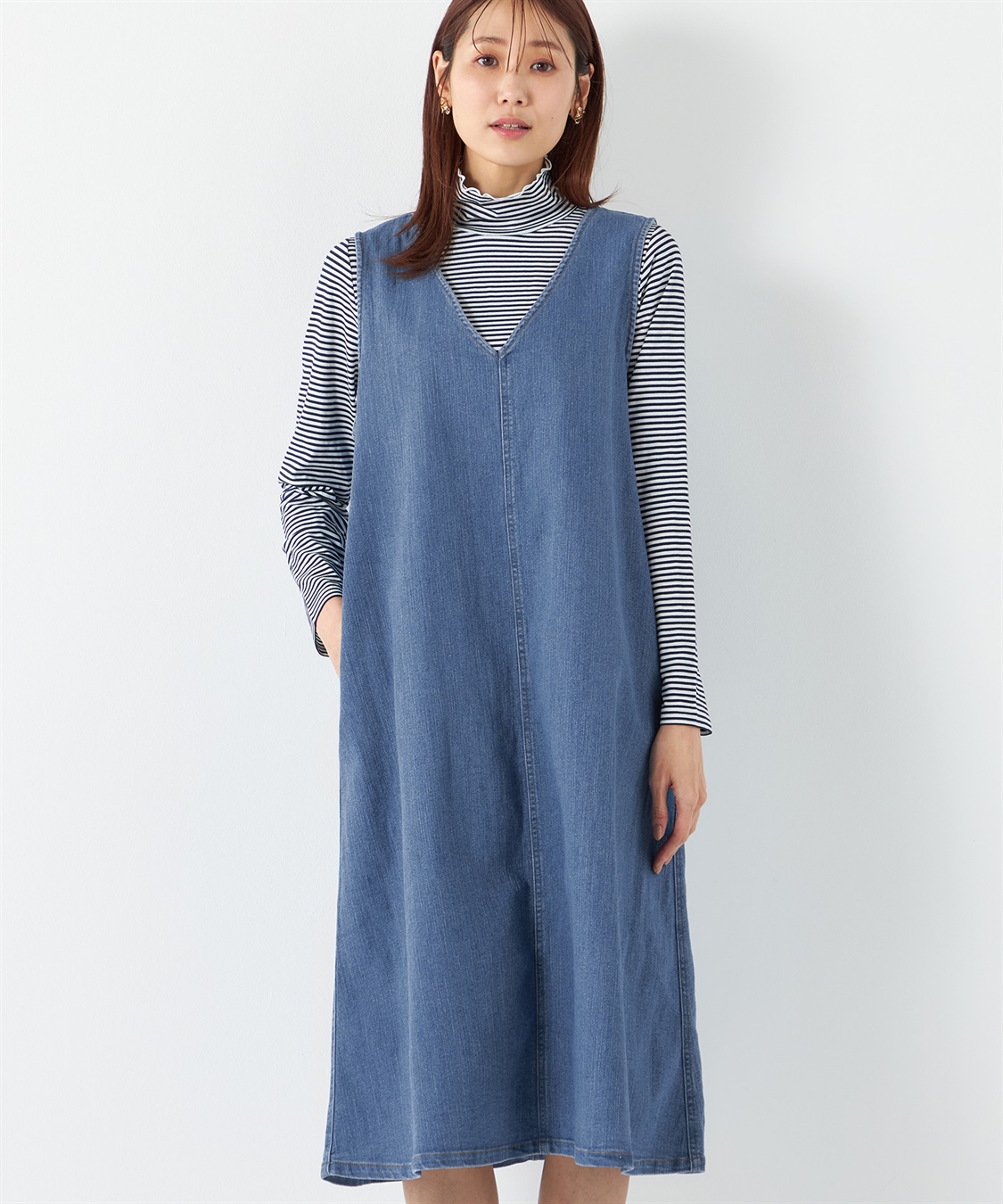 デニムジャンパースカート Petit Honfleur｜クロスプラス公式通販サイト