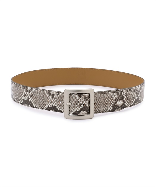 パイソン型押しスクエアバックルベルト 49AV JUNKO SHIMADA｜クロス