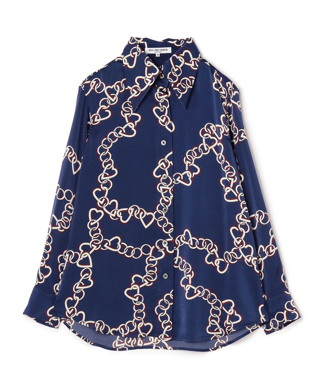 ハートチェーンプリント長袖ブラウス 49AV JUNKO SHIMADA｜クロス