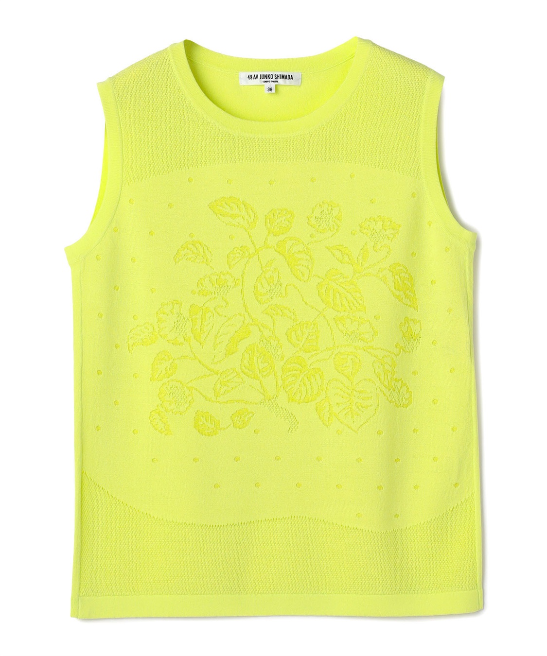 ボタニカル柄ノースリーブニットトップス 49AV JUNKO SHIMADA｜クロス