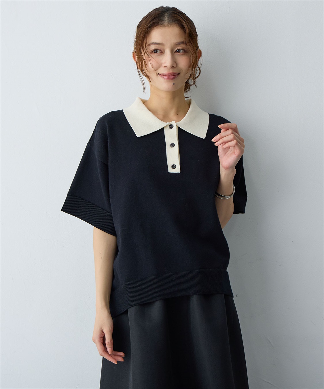 anyfee/大きいサイズ】ポロニットプルオーバー anyfee｜クロスプラス
