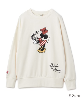 Disney/ディズニー】Minnie Mouse/ミニーマウス裏毛ドロップショルダー