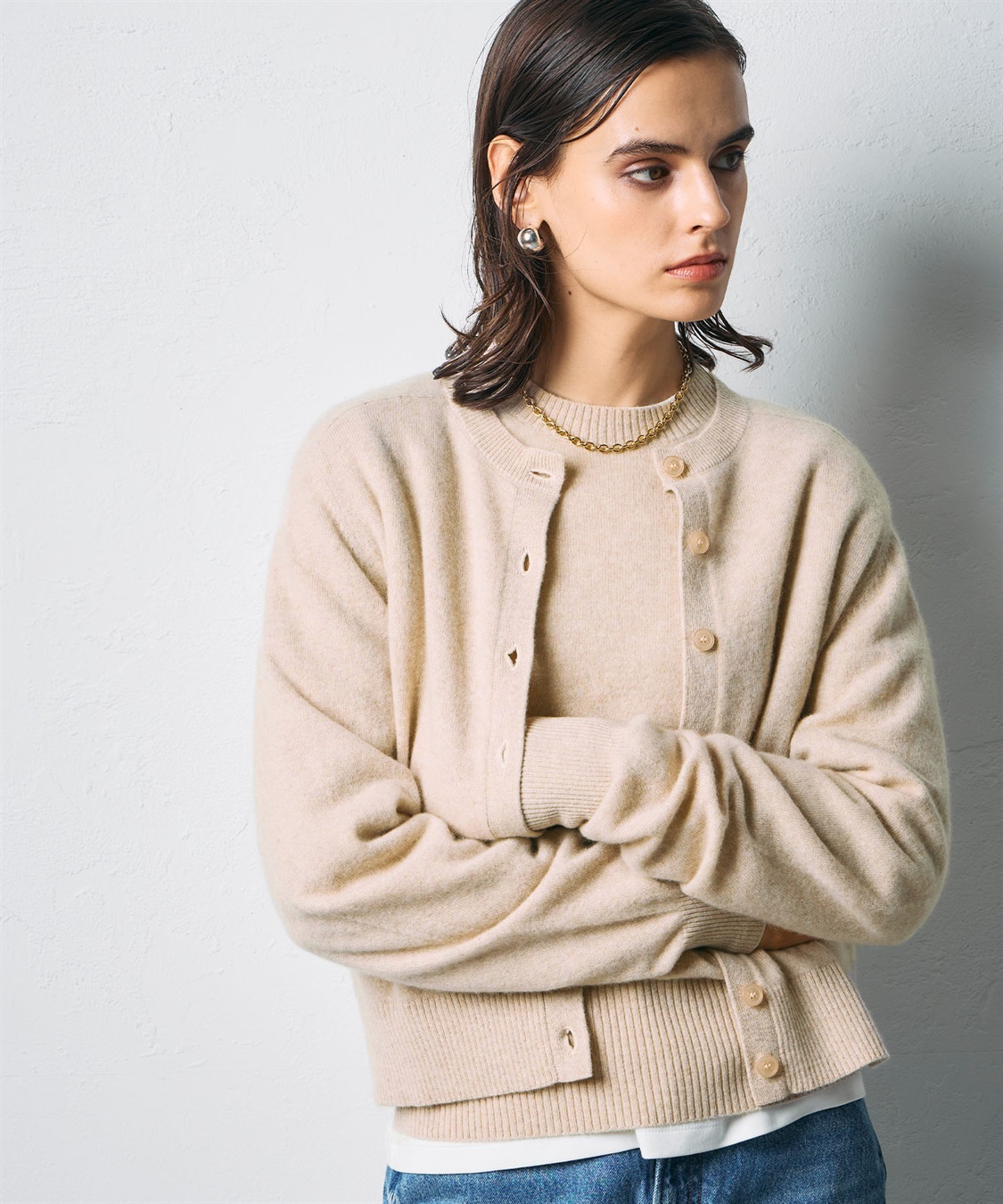 EVERYDAY I LIKE. クルーネックプルオーバー、カーディガン DEUXIEME