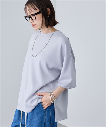 UV/接触冷感》エブ楽 なめらかダンボール ビッグシルエットTシャツ