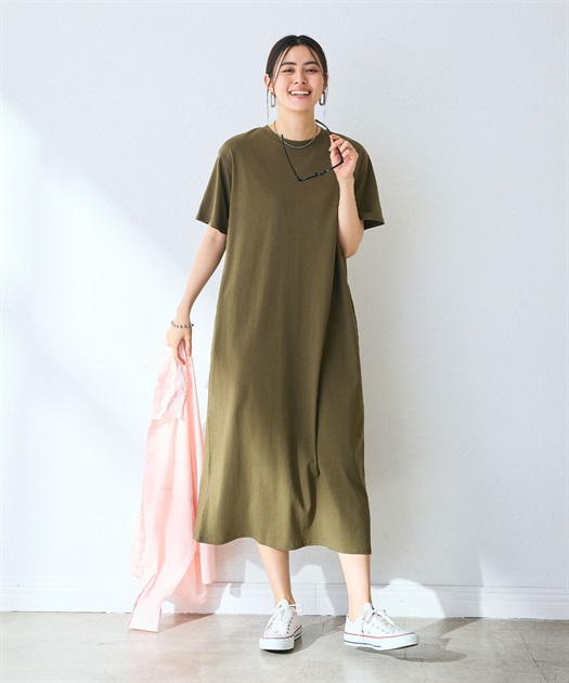 汗染み防止》バックスリットベーシックワンピース CROSS FUNCTION