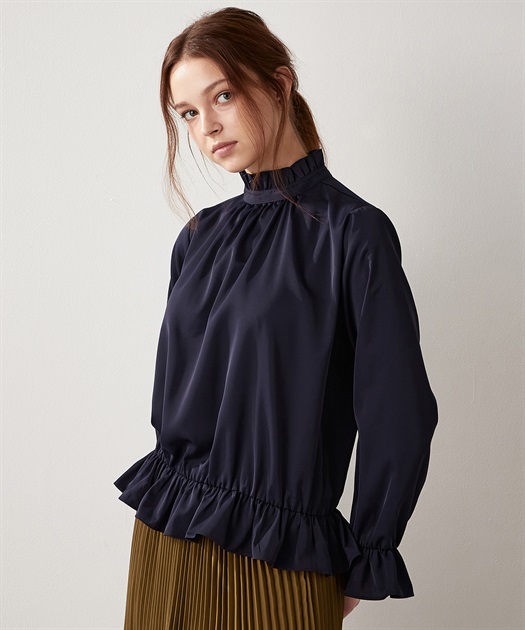 ネックフリルブラウス LE SOUK HOLIDAY｜クロスプラス公式通販サイト