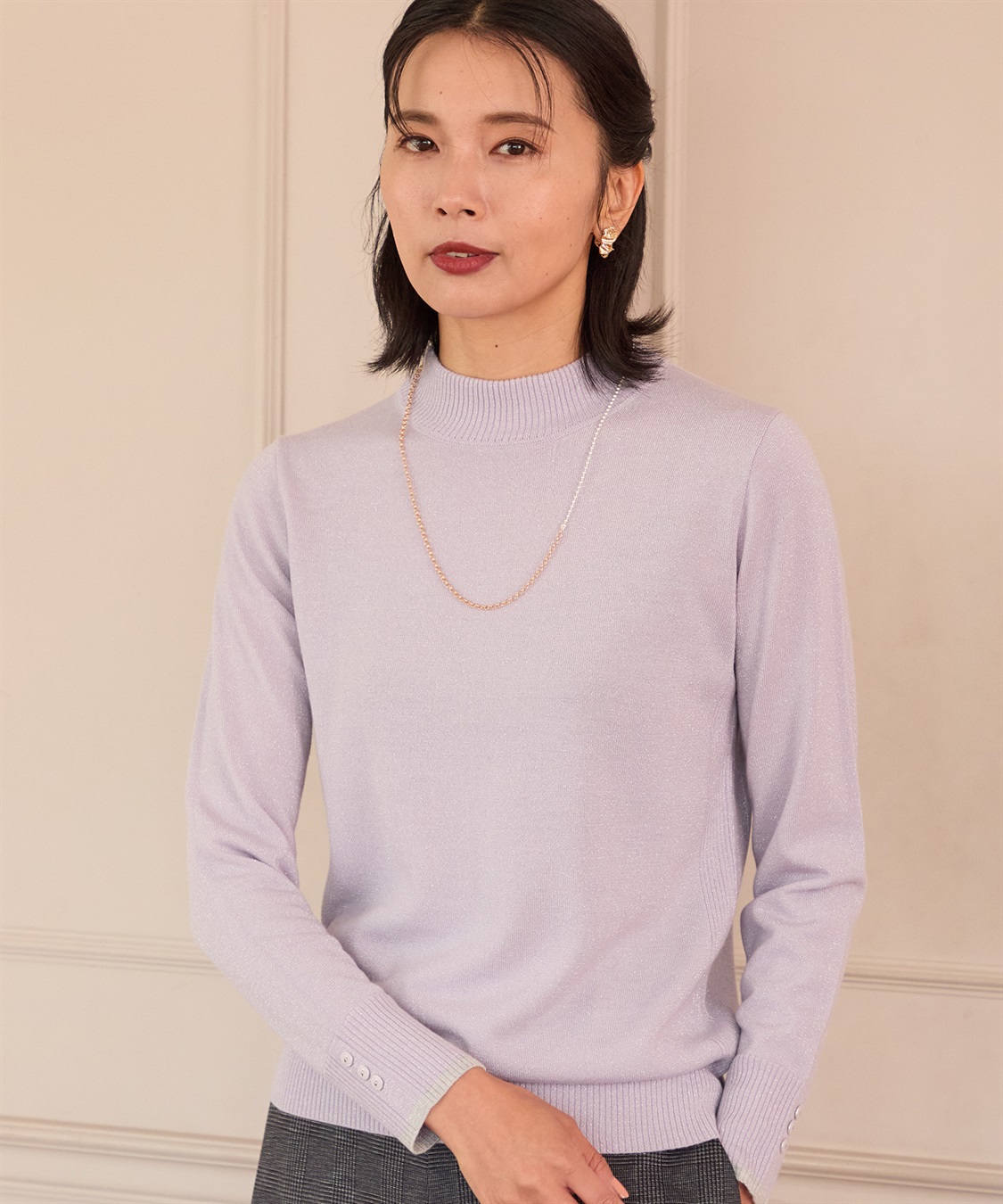 ラメリブニットプルオーバー A/C DESIGN BY ALPHA CUBIC｜クロスプラス