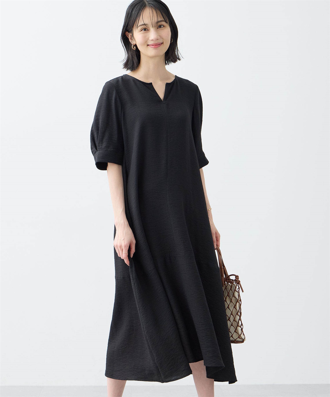 スキッパーワンピース【接触冷感】 A/C DESIGN BY ALPHA CUBIC｜クロス