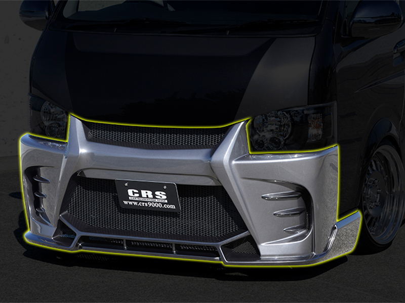 PROGRESSII フロントバンパー 未塗装/FRP製 □ハイエース 標準 4型以降