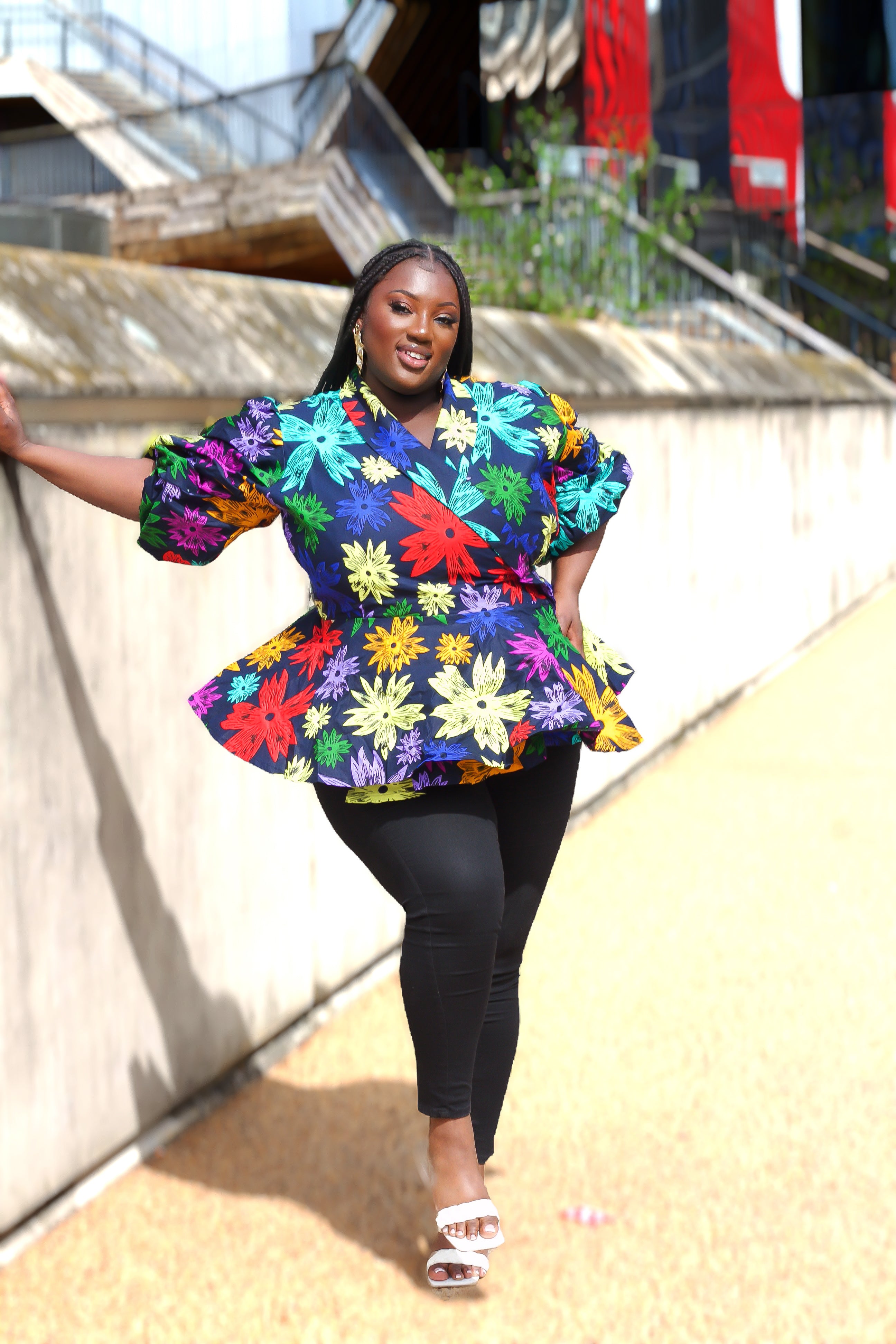 CUMO London: Modern African Print Peplum Wrap Blouse | African