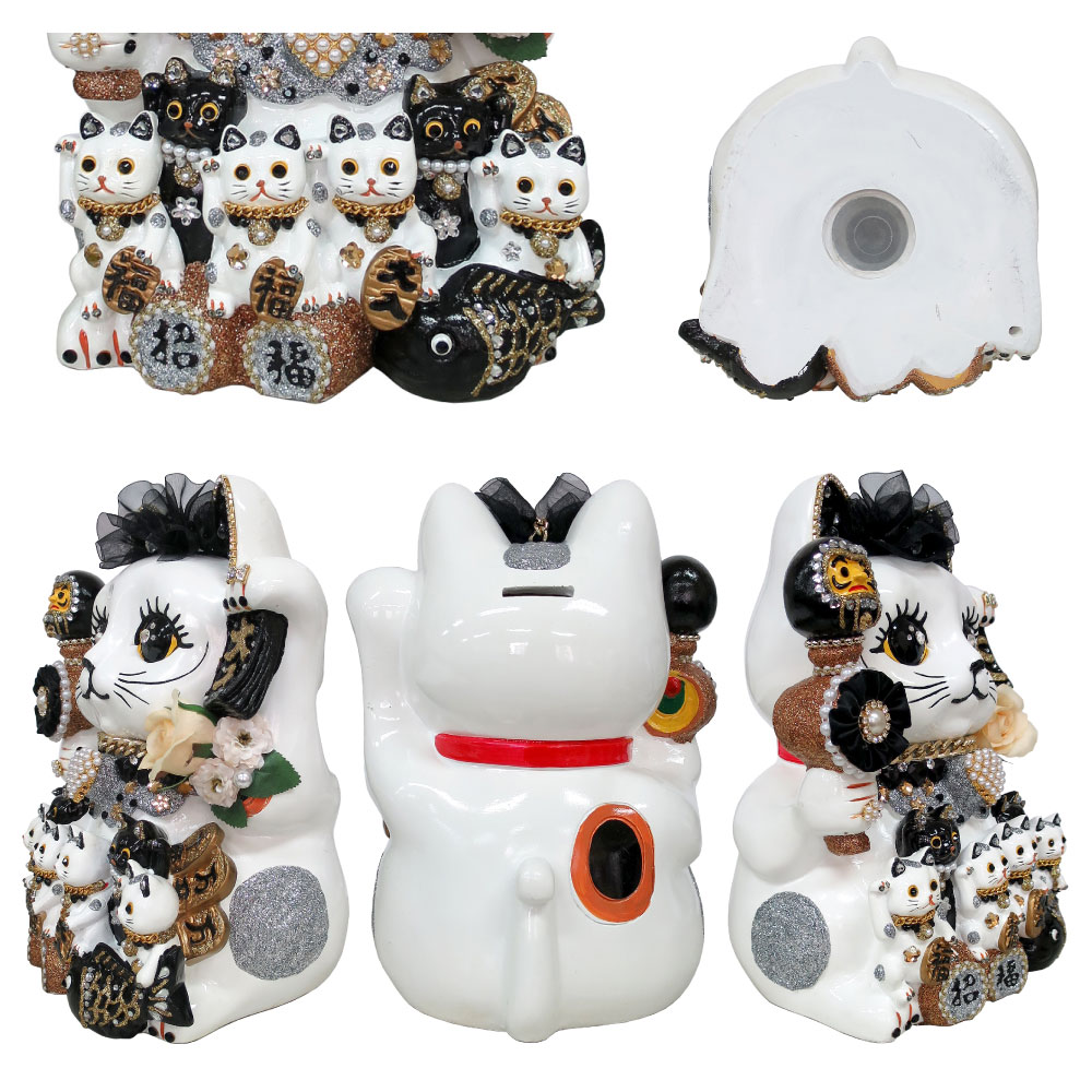 招き猫 置物 貯金箱 プリンセスキャット ジャンボ C350