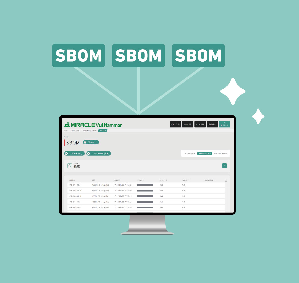 脆弱性管理ツール MIRACLE Vul Hammer｜ サイバートラスト