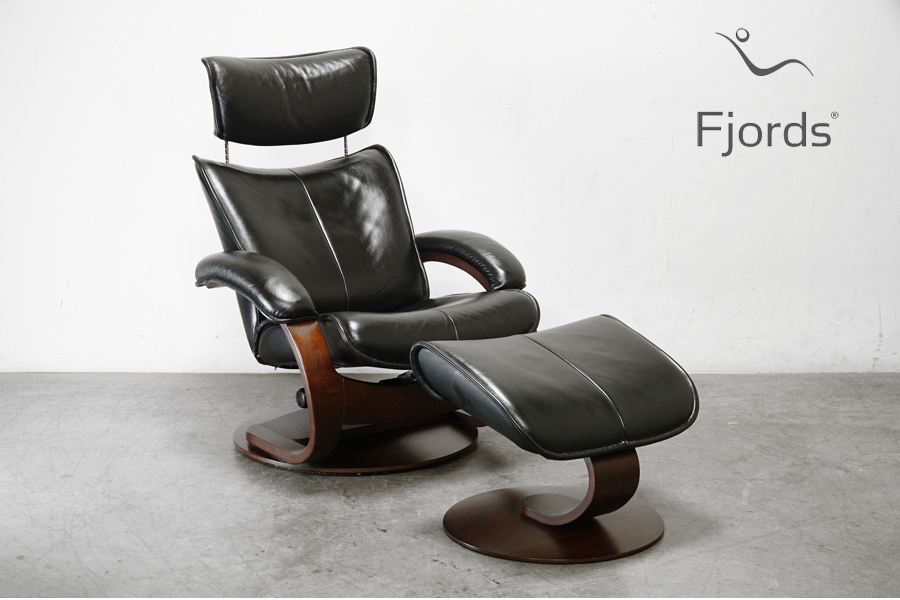 シモンズ オットマンのみ ブラウン スイーベルチェア レザー調