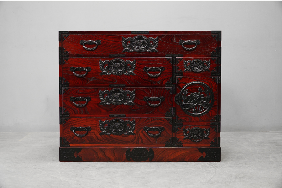 仙台箪笥 高価買取-アドア東京-港区 欅産業 拭き漆塗り 4段整理箪笥 用