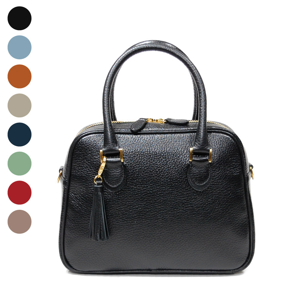 小さなサイズ感がカワイイ オリーブレザーのミニボストン