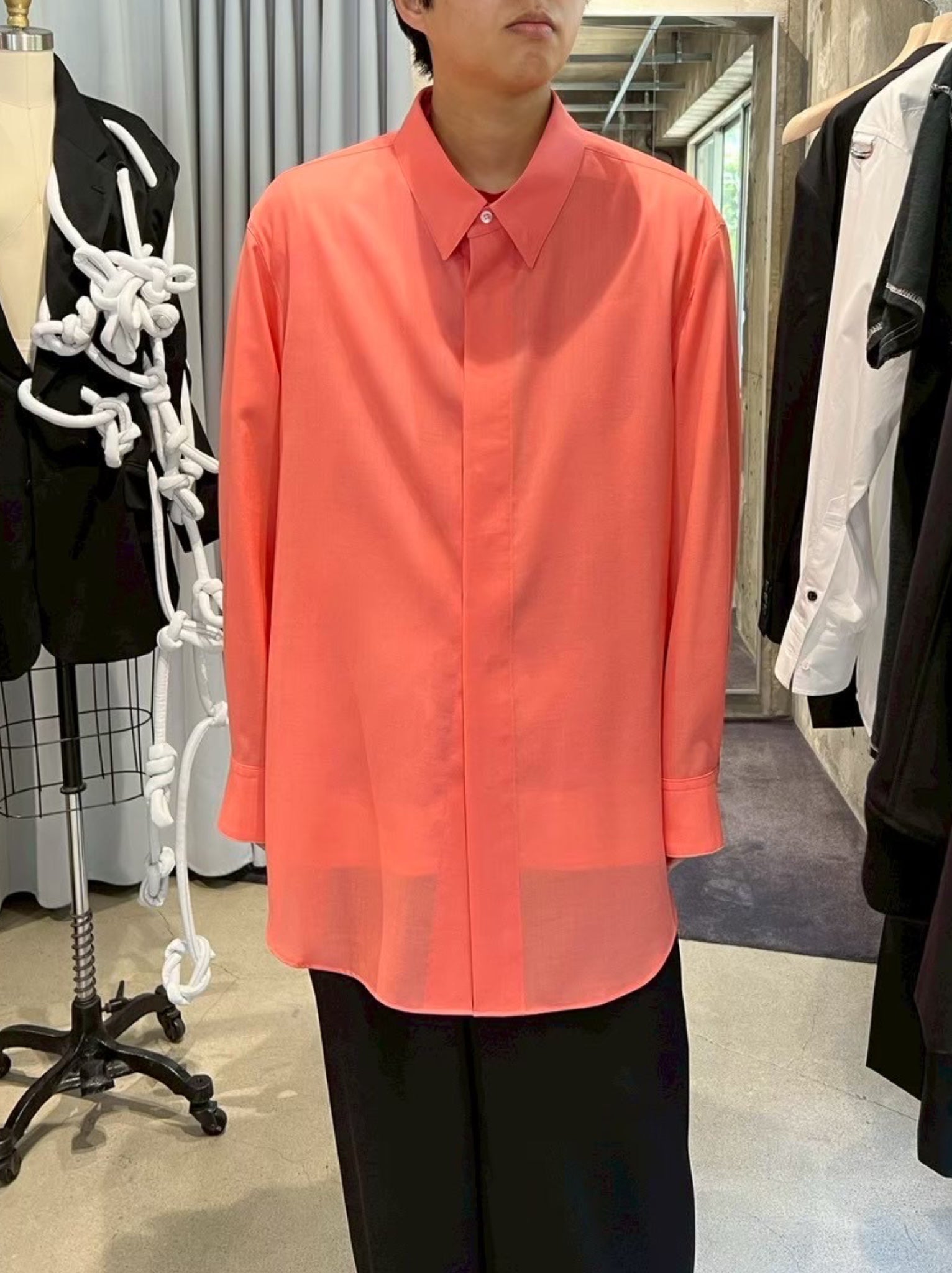 OVERCOAT】Oversized Light Wool Shirt -Amanojak.