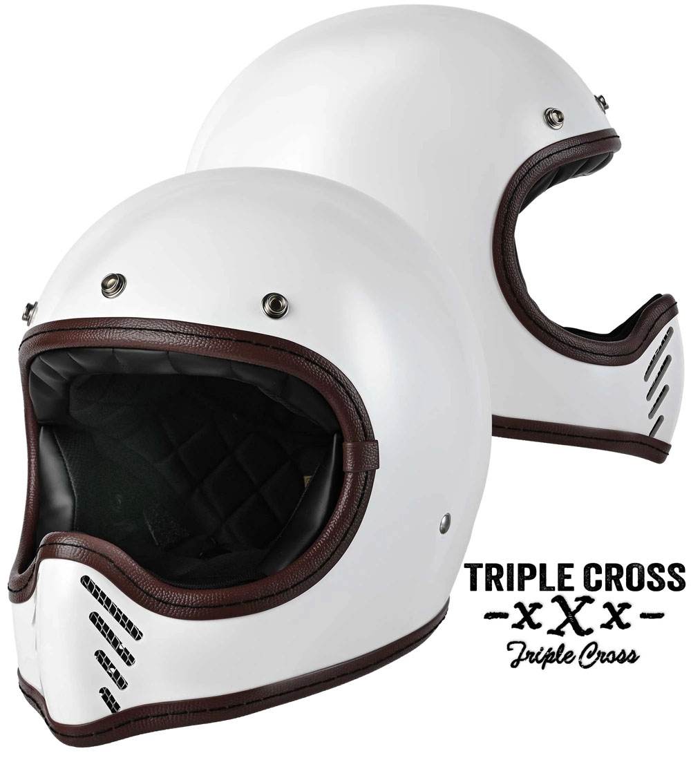 TRIPLE CROSS フルフェイスヘルメット WHITE - RIDEZ | アンバーピース