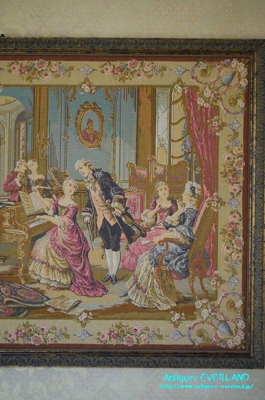 17世紀のサロン】 ゴブラン織額 小