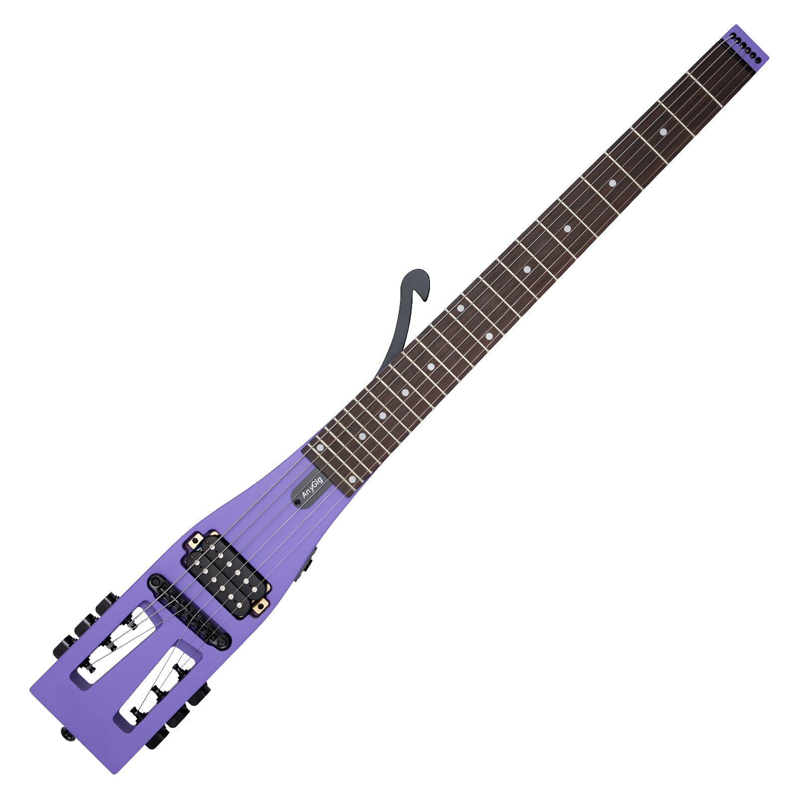 Purple Portable Electric Travel Guitars for On-the-Go Musicians